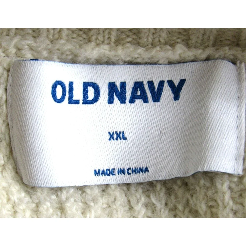 Old Navy Women's Long Sleeve Pullover Sweater Cowl Neck Hi/Lo Hem Ivory Size XXL